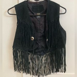 Genuine leather Suede vintage cowboy vest